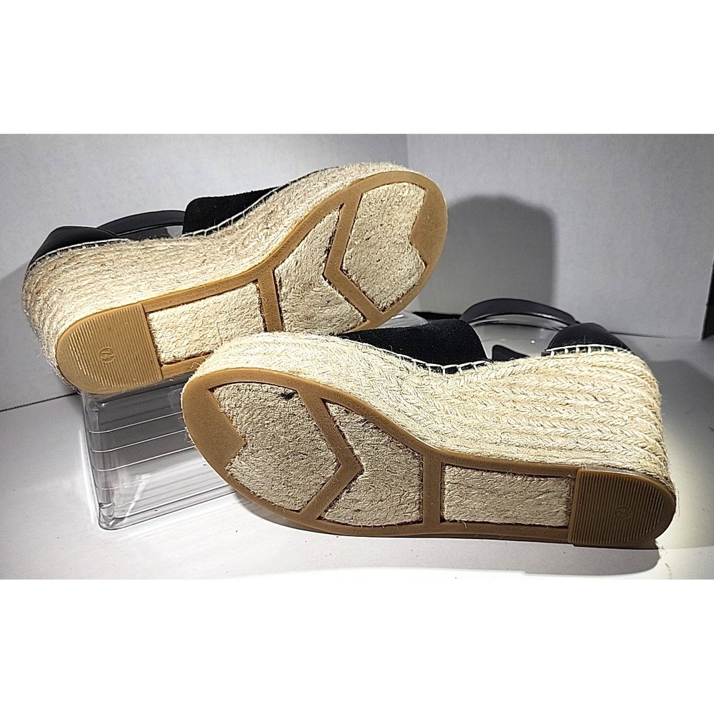 Marc Fisher LTD Adalyn Espadrille Wedge Sandals Black Suede Women's 7.5 - Picture 9 of 9